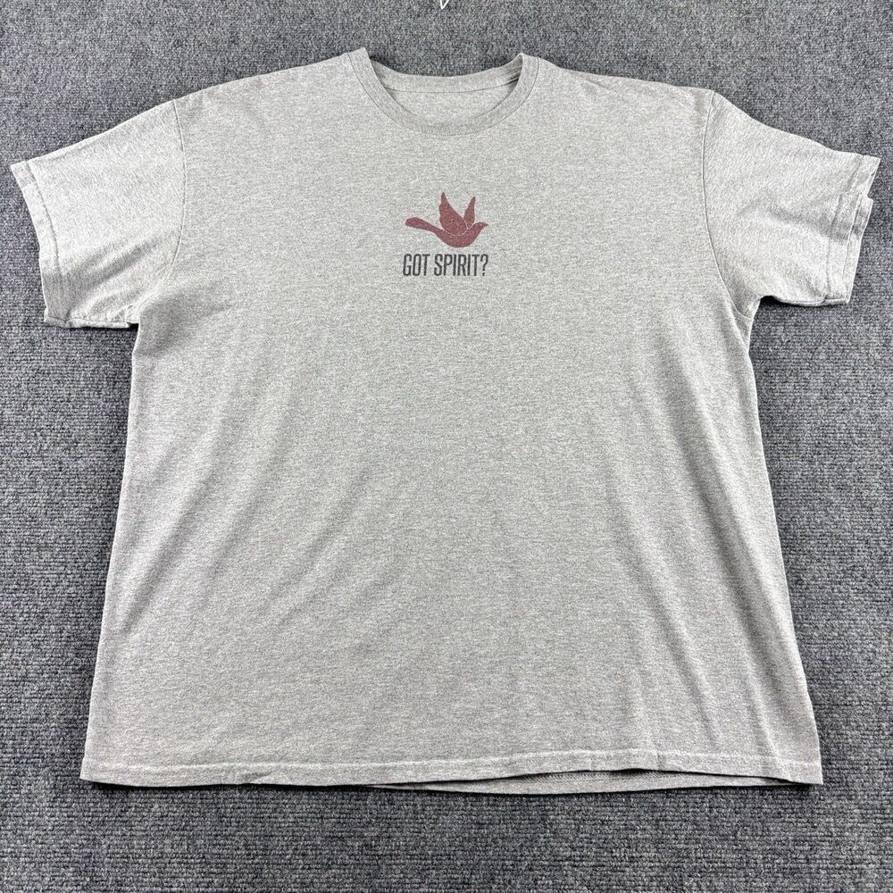 Got Spirit? Shirt Mens 2XL XXL Gray Cardinal Bird School Spirit Tee